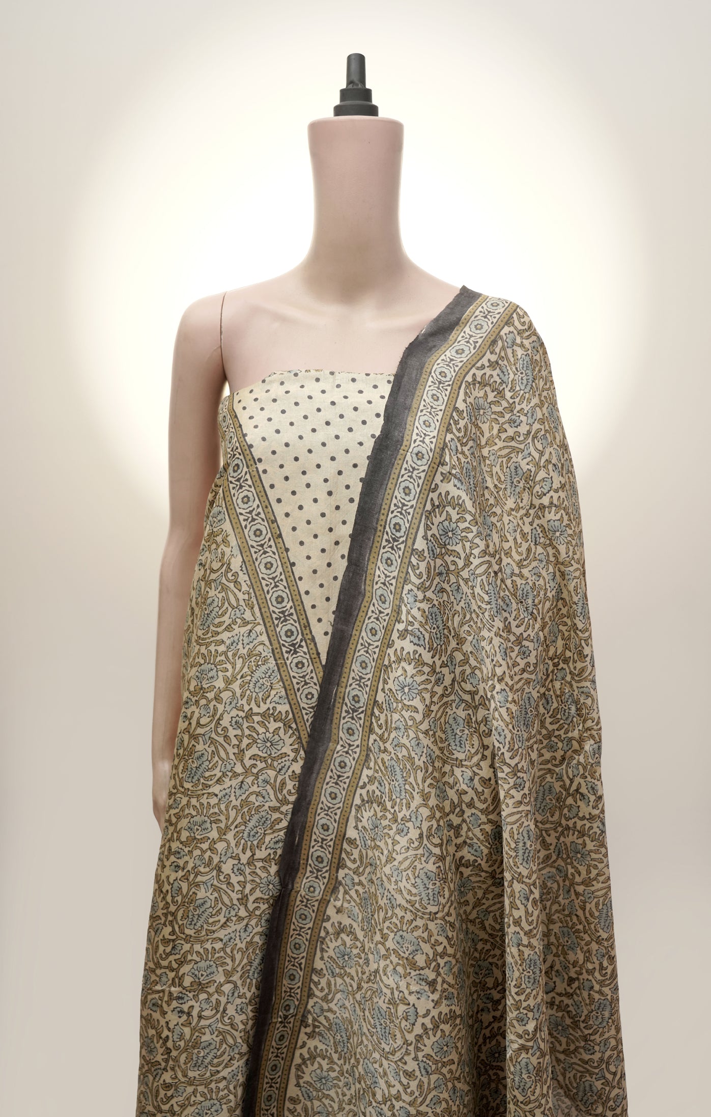 Traditional Gulmohar Ajrak | Handwoven Heritage Suit