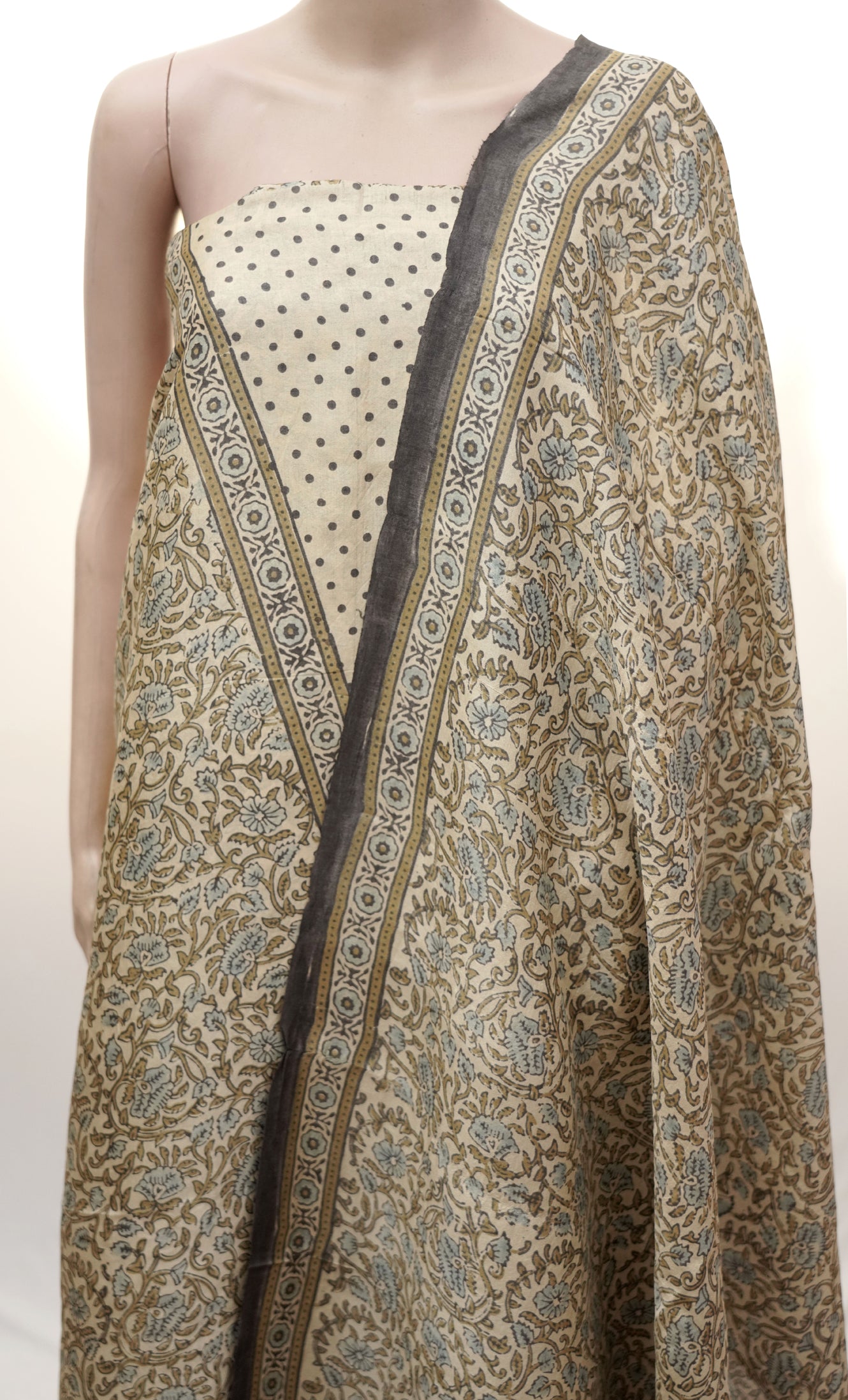 Traditional Gulmohar Ajrak | Handwoven Heritage Suit