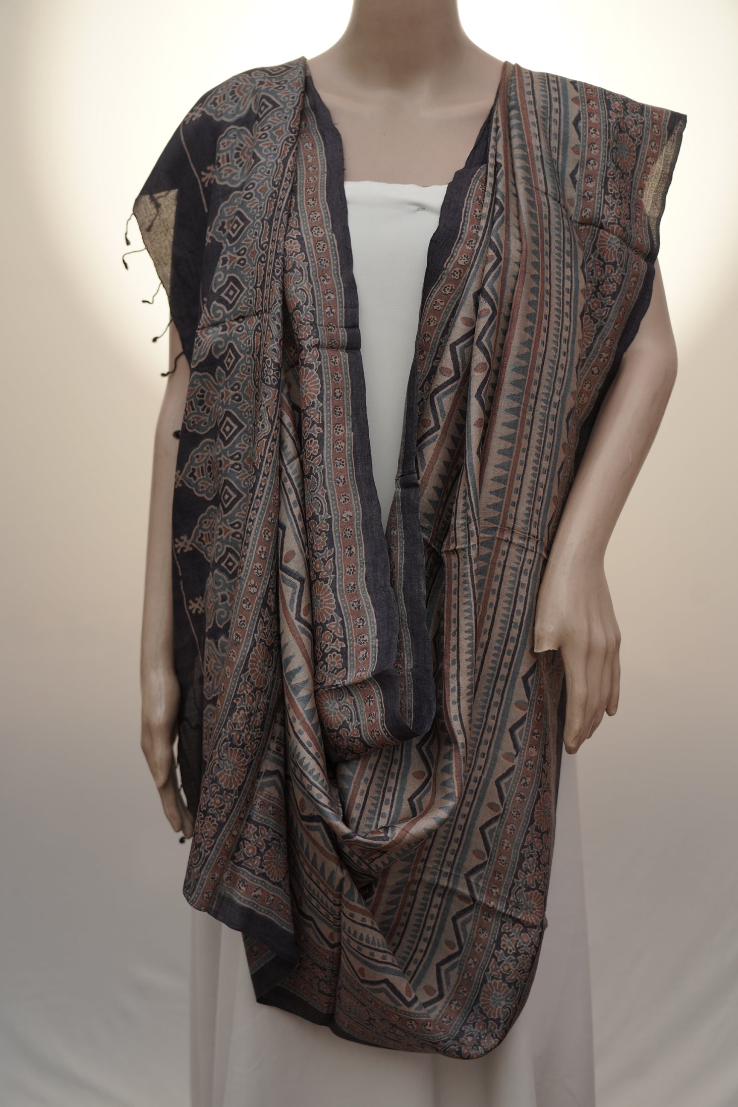 Ajrak Mrittika Rekha | Handwoven Dupatta