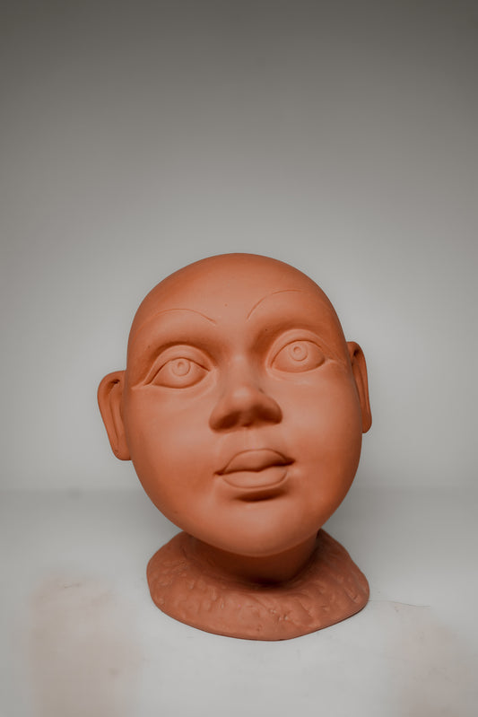 Authentic Terracotta Head Sculpture – Artisanal Home Décor Piece