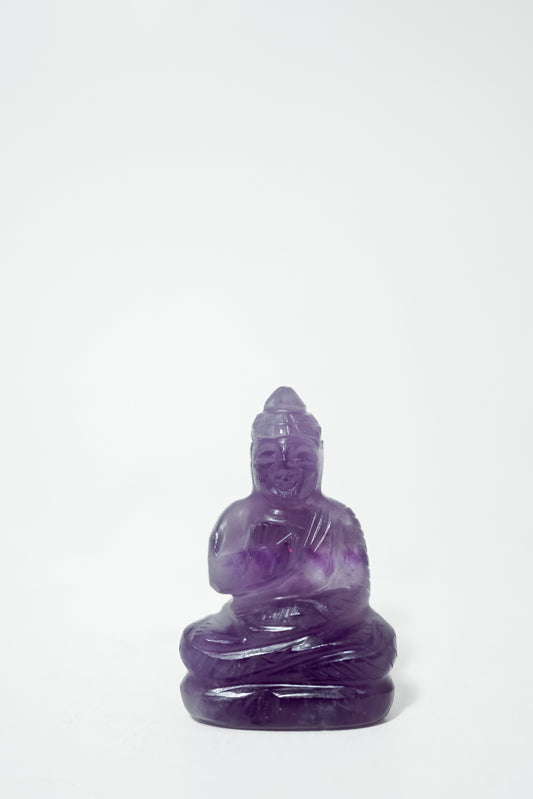 Handcrafted Amethyst Seated Buddha Statue – Meditation & Healing
