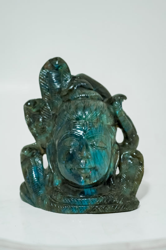 Labradorite Lord Shiva with Naga Figurine – Feng Shui & Energy Décor
