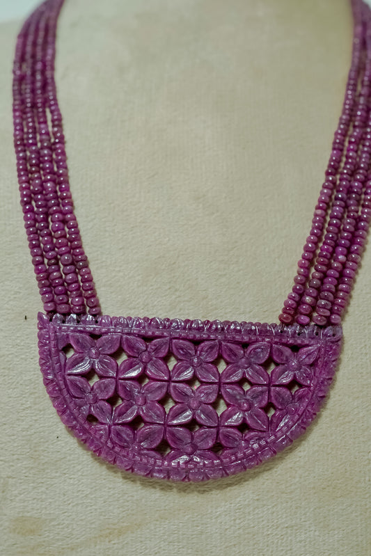 Ruby Crimson Lattice Pendant Necklace – Elegant Statement Jewellry