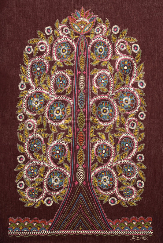 Blooming Paisley Tree – Vibrant Madhubani Folk Art