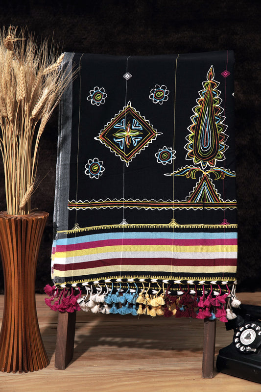 Night Bloom Weave | Premium Rogan Art Woolen Stall