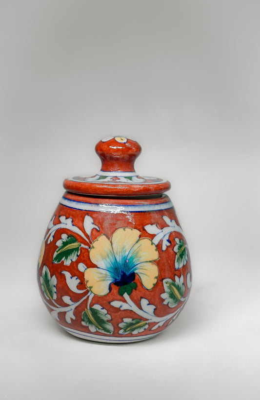 Terracotta Bloom Jar | Handcrafted Decorative Terracotta Jar