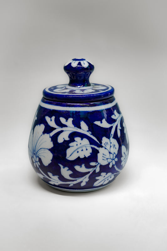 Indigo Grace Jar – Ethnic Handcrafted Blue Pottery Style