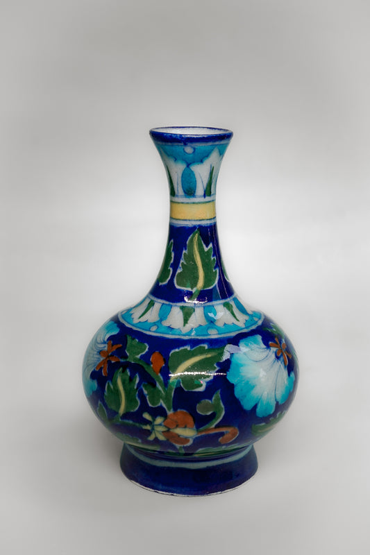 Royal Bloom Blue Pottery Flower Vase
