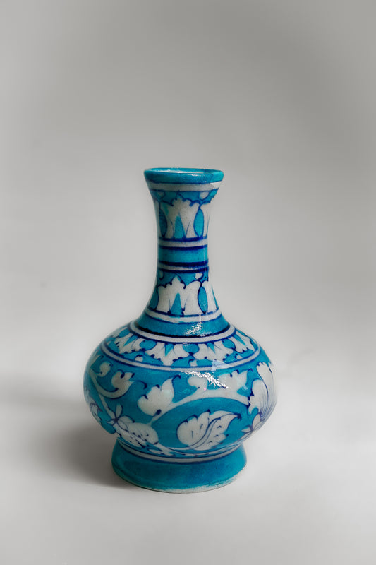 Turquoise Bloom Floral Ceramic Table Vase