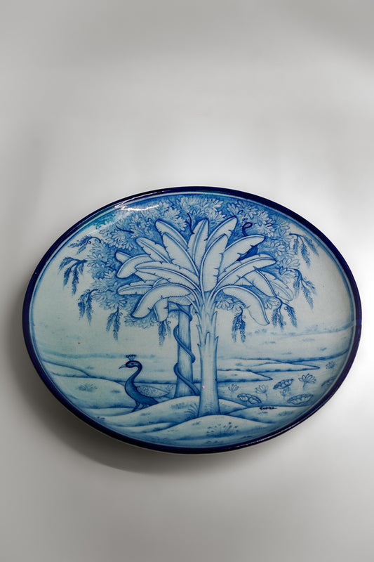 Peacock & Palm Handmade Decorative Wall Plate