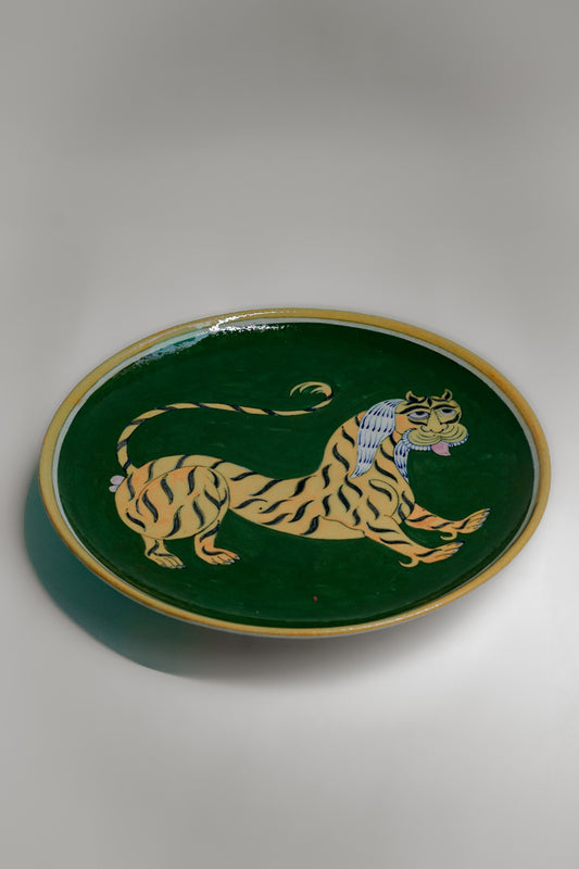 Tiger Spirit Handmade Decorative Ceramic Plate