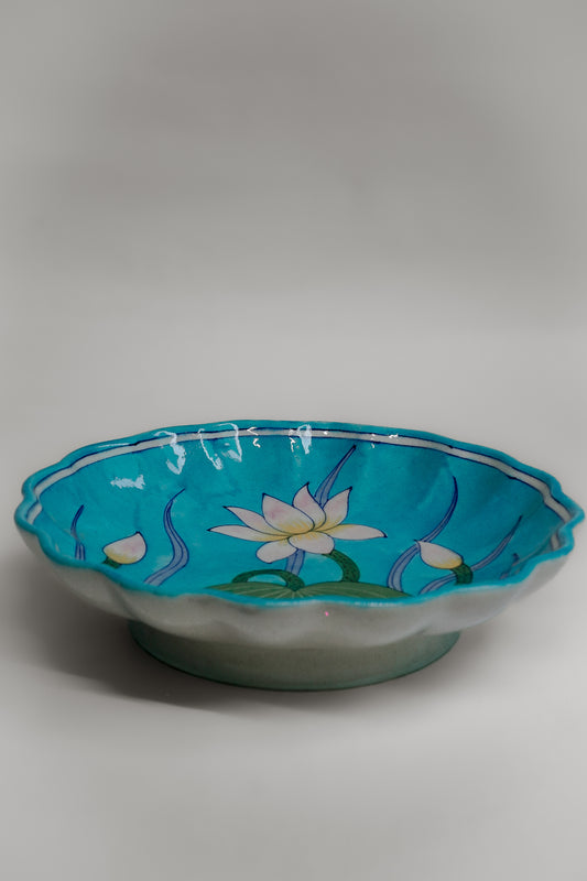 Lotus Harmony Handpainted Decorative Platter