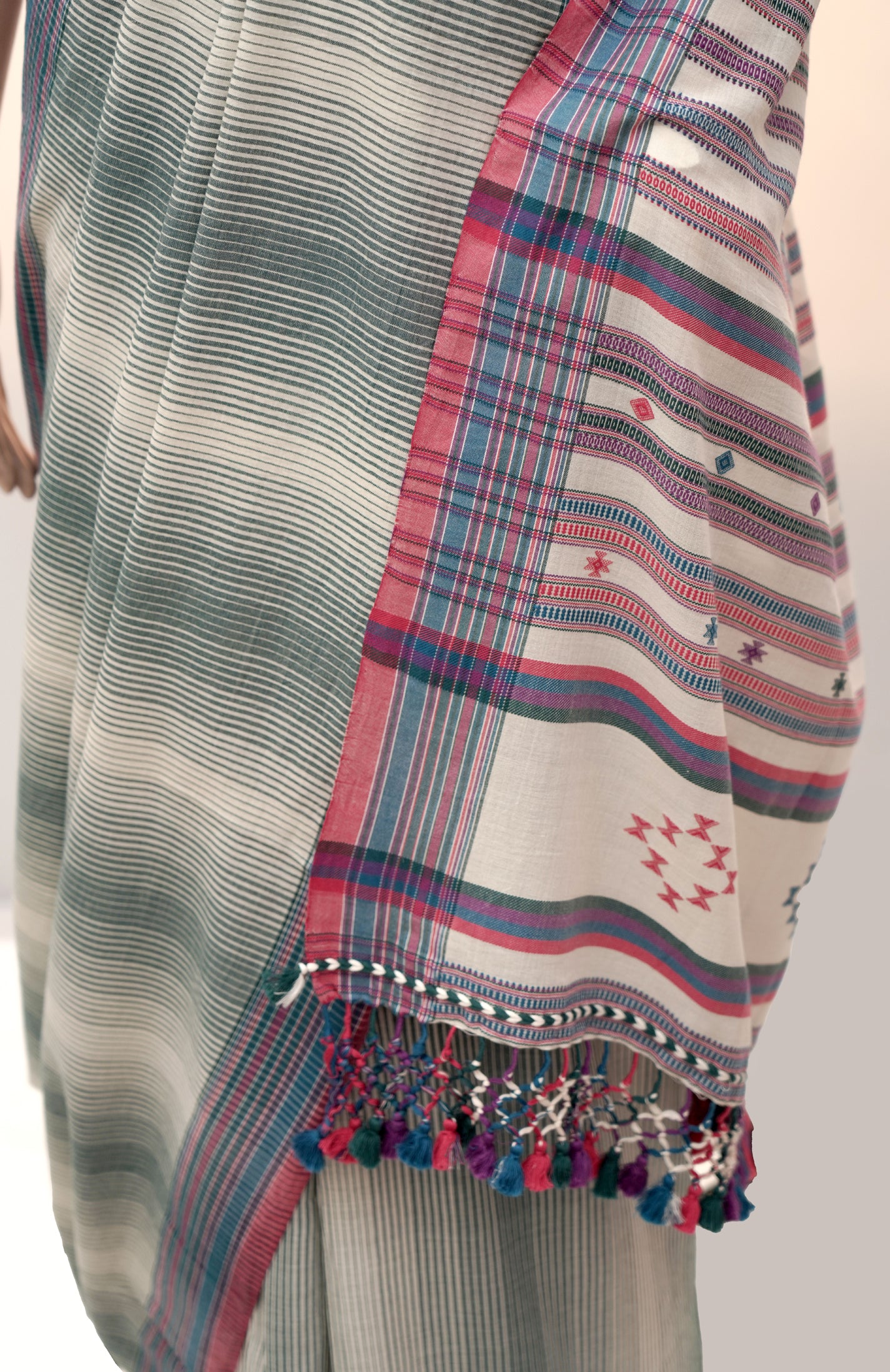 Threads of Rainbow | Pagdi Stripe Kutch Saree