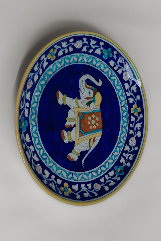 Royal Elephant Parade Handmade Decorative Ceramic Plate