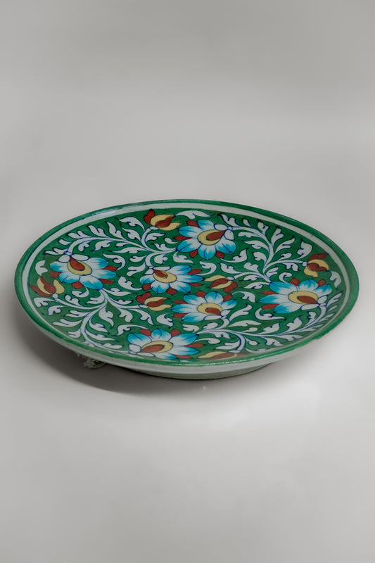 Emerald Blossom Harmony Eco-Friendly Ceramic Plate