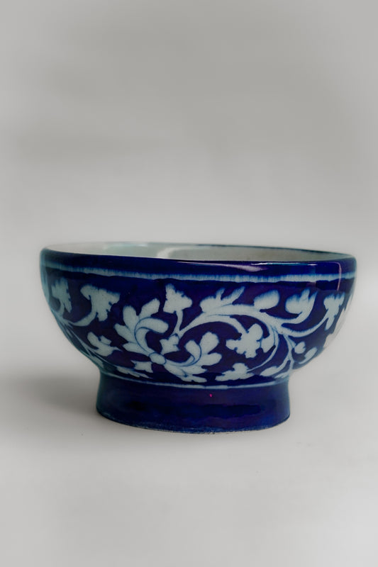 Twilight Lotus Floral Ceramic Serving Bowl