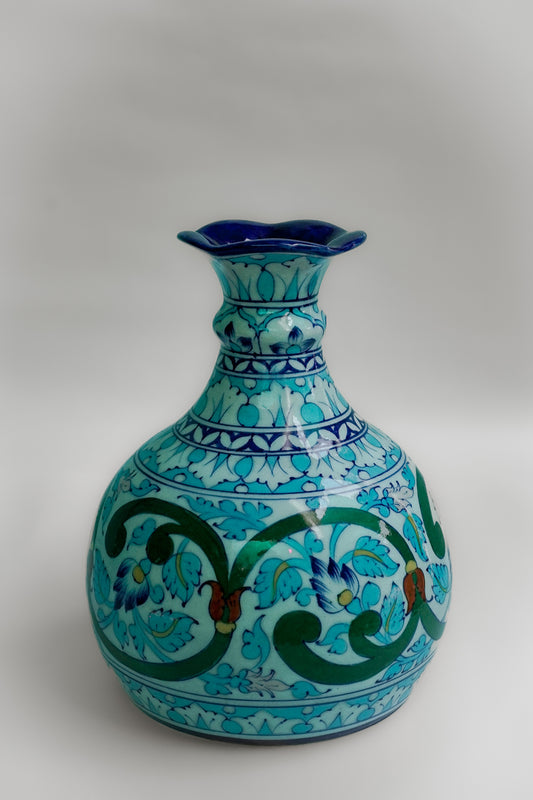 Celestial Bloom Handpainted Decorative Vase