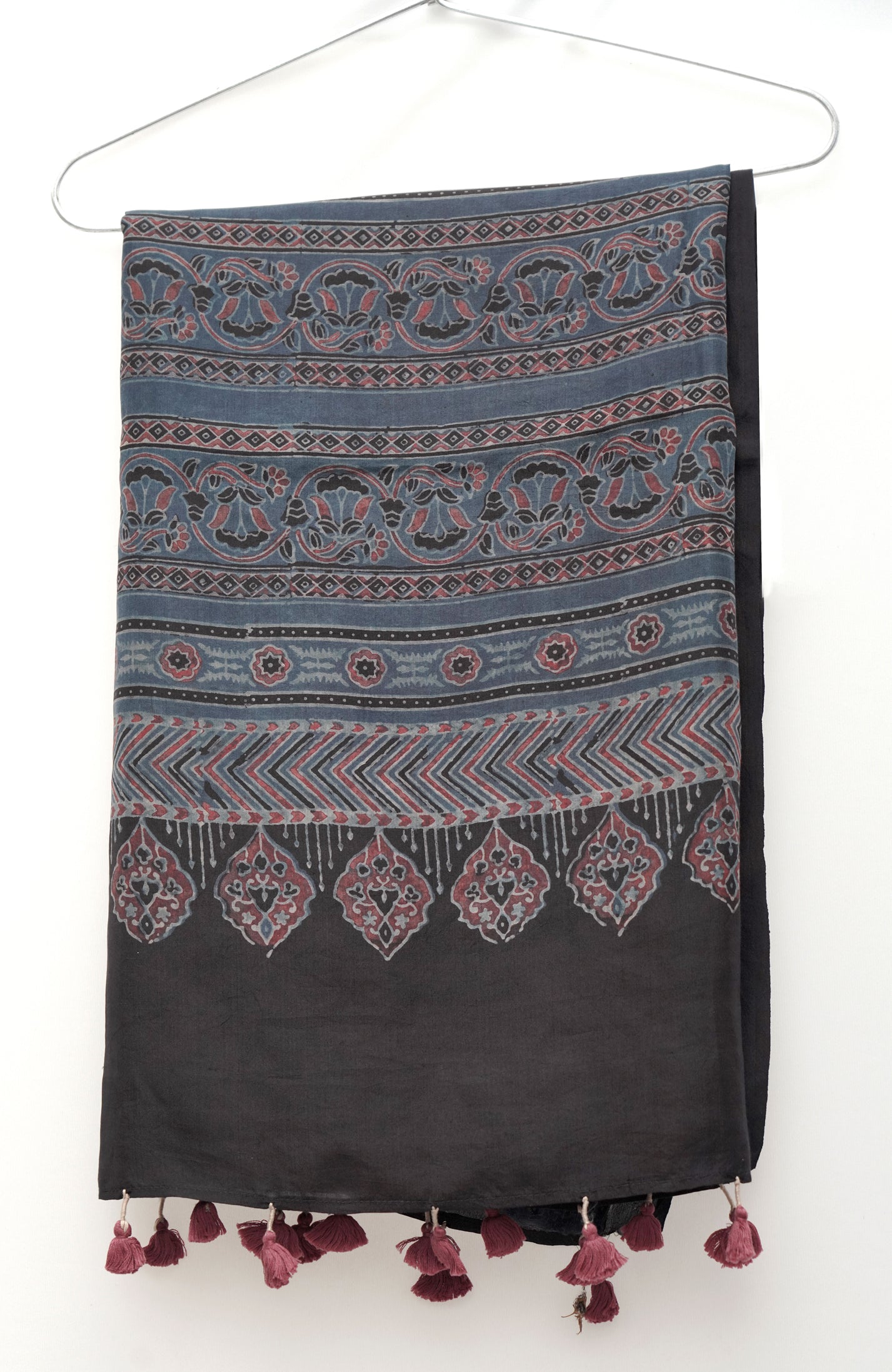 Malbari Silk Ajrak | Handwoven Heritage Saree
