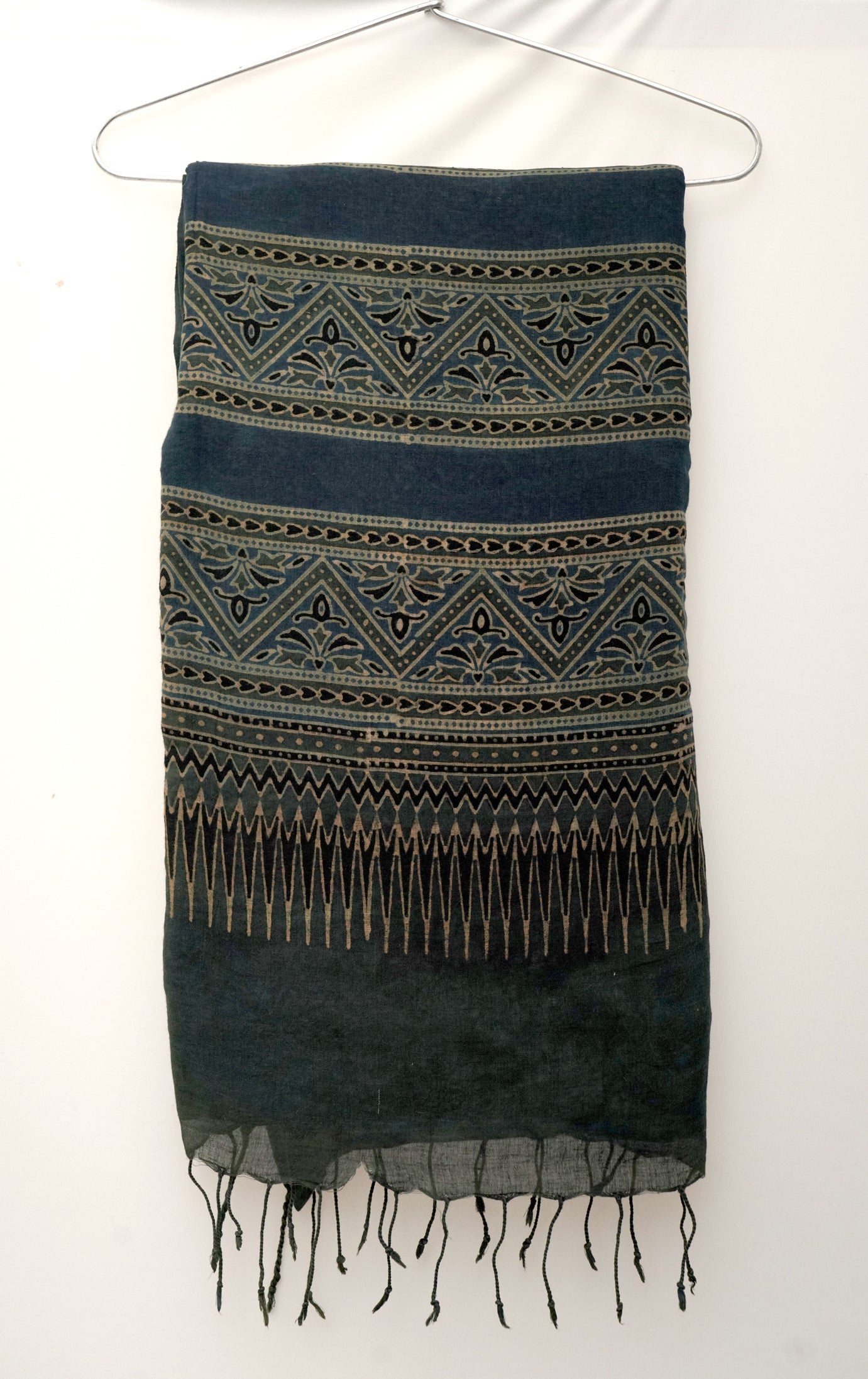 Ajrak Neelam | Handwoven Saree