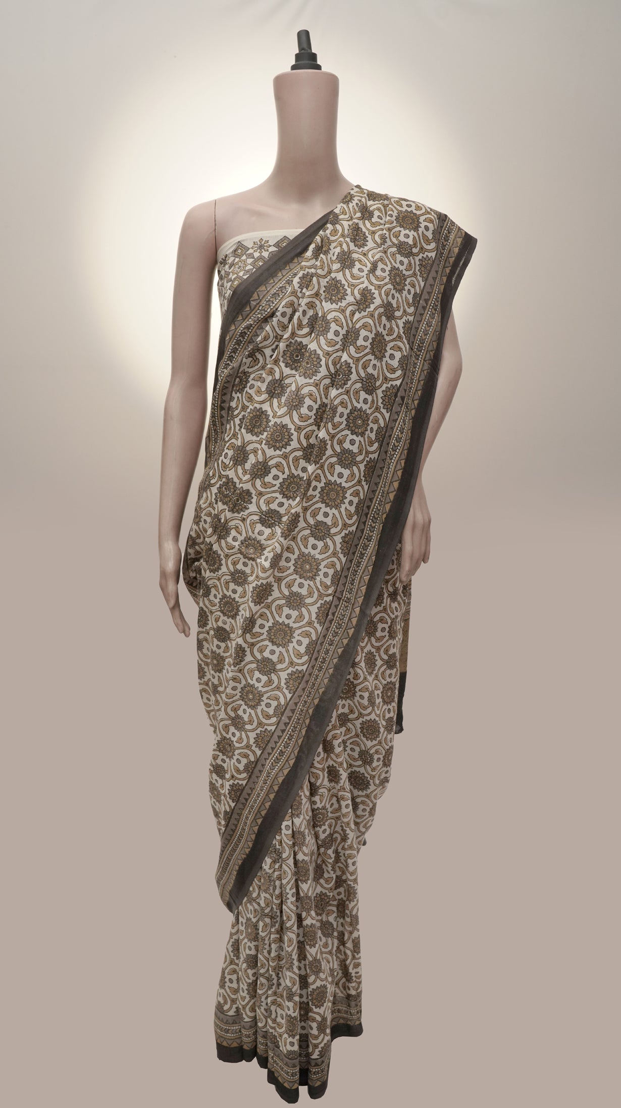 Ajrak Gulabi Rang | Handwoven Saree
