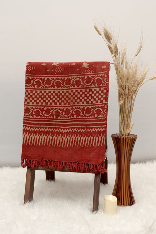 Ajrak Agni Rekha | Handwoven Dupatta