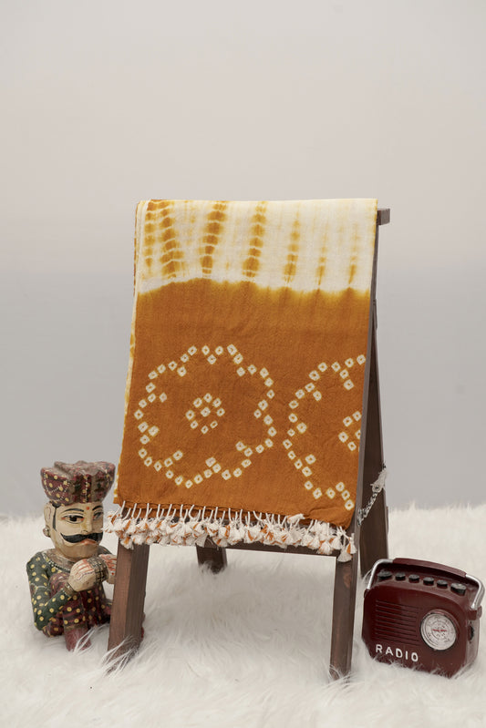 Ochre Dots | Shibori Wool Handwoven Stall