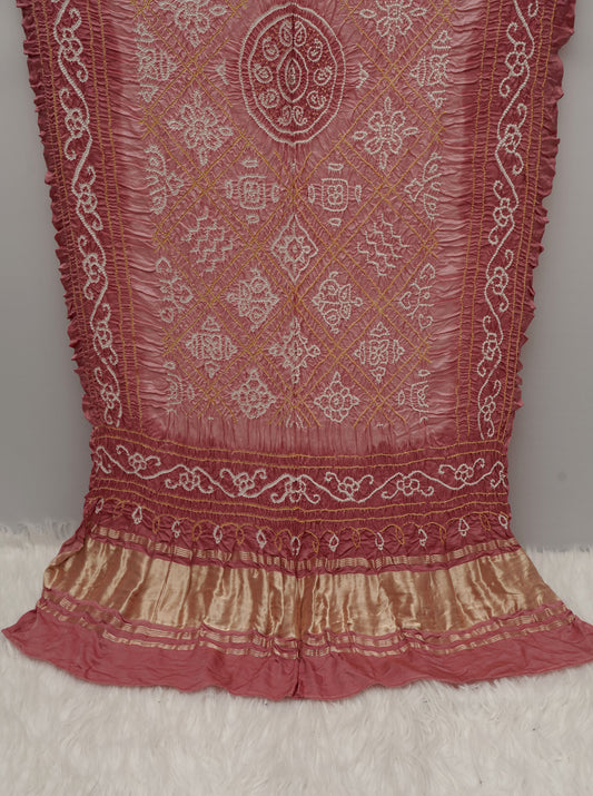 Gulabi Leher Dupatta | Handcrafted Bandhani Dupatta