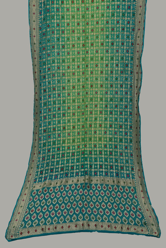 Panna Jaal Saree | Handcrafted Bandhani Saree