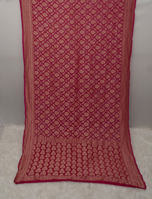 Gulabi Bunakar Saree | Handcrafted Bandhani Saree