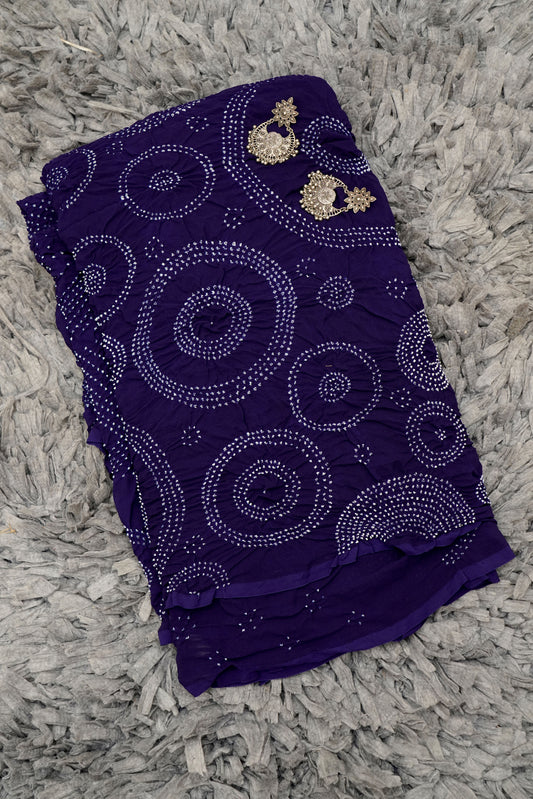 Neel Gagan Saree | Handcrafted Bandhani Saree