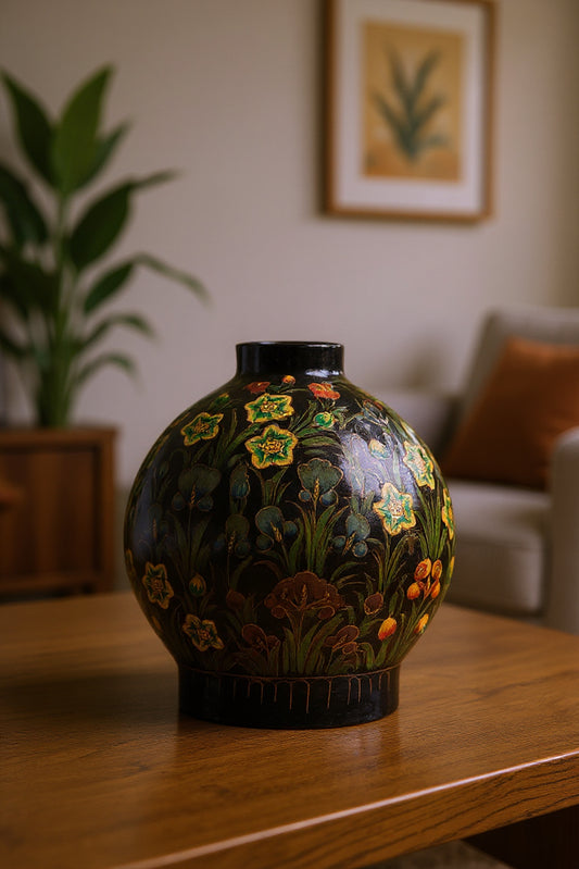 Midnight Garden Vase | Handcrafted Floral-Inspired Decorative Vase