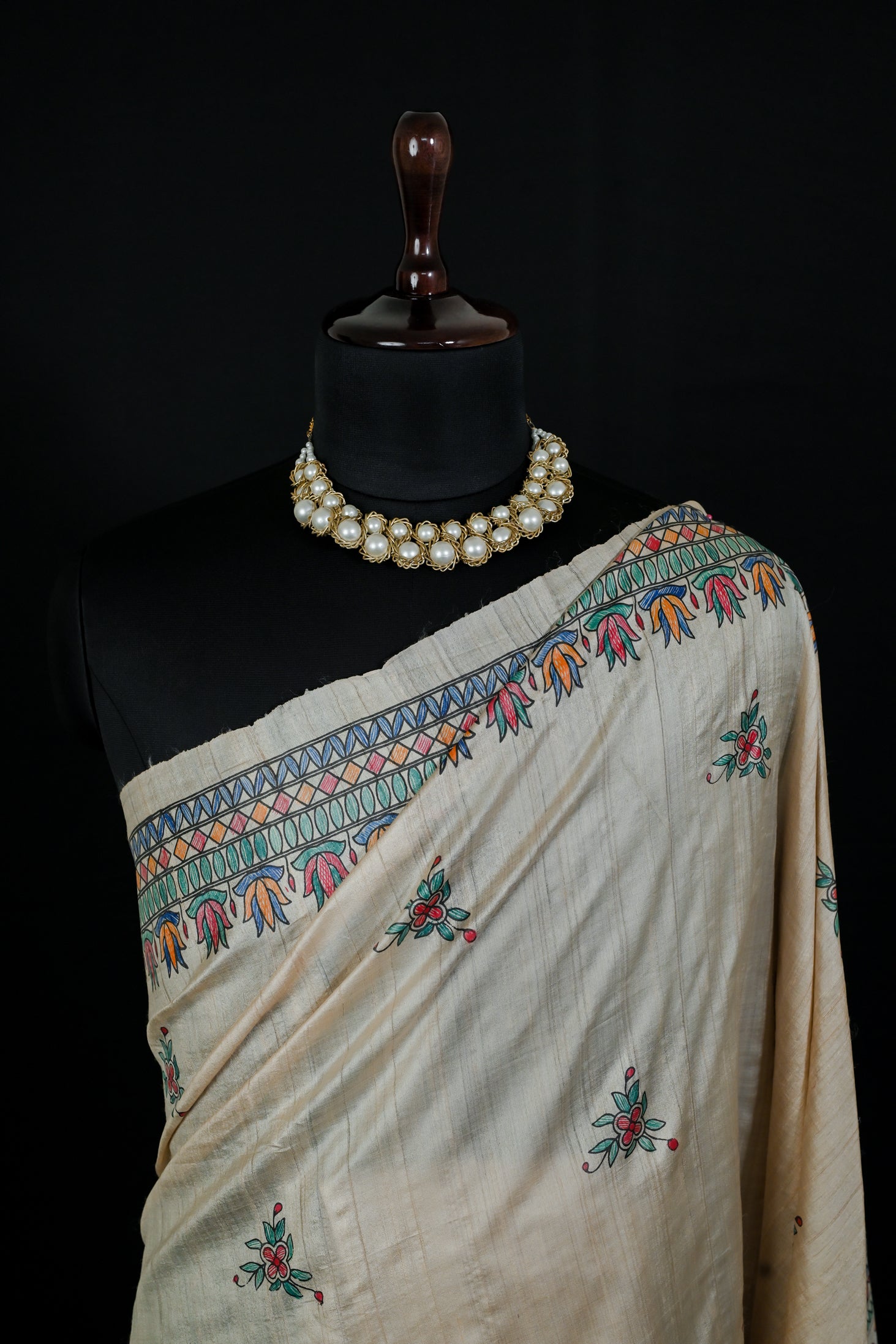 Eternal Vows Mithila Wedding Saree | Handpainted Madhubani Bridal Wear