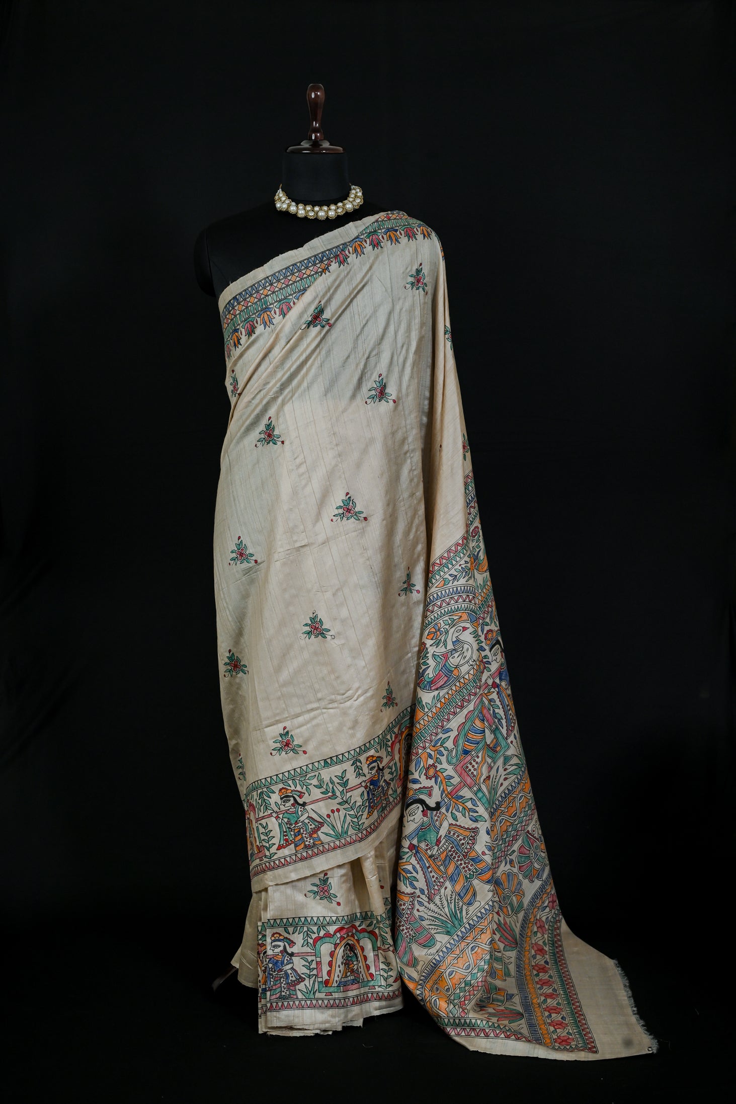 Eternal Vows Mithila Wedding Saree | Handpainted Madhubani Bridal Wear