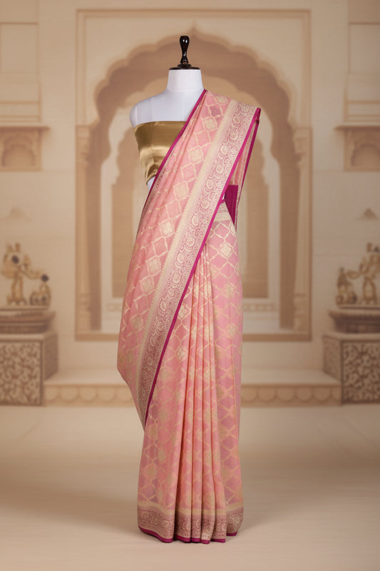 Aangan Sitara Saree | Handwoven Banarasi Silk Saree