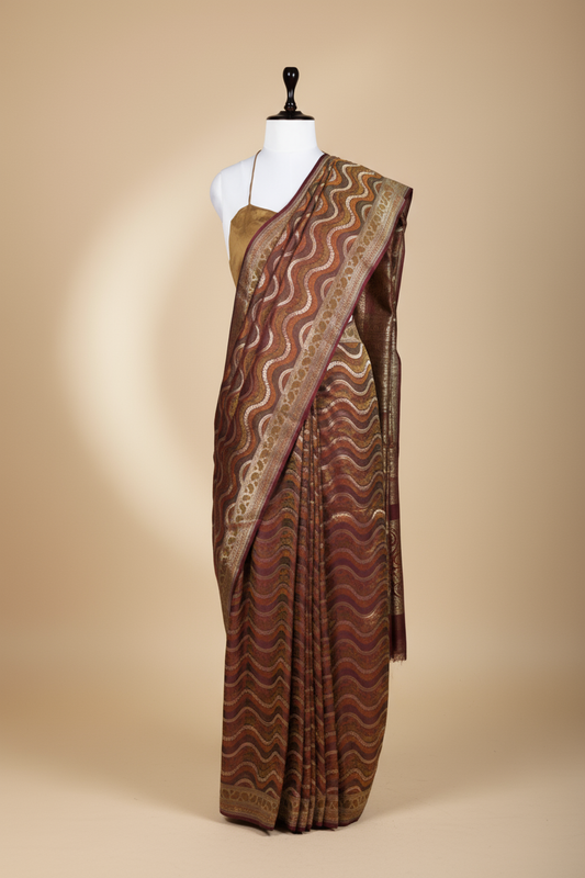 Raag Zari Saree | Handwoven Banarasi Silk Saree with Zari Work