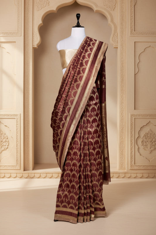Sindoor Saaz Saree | Handwoven Banarasi Silk Saree