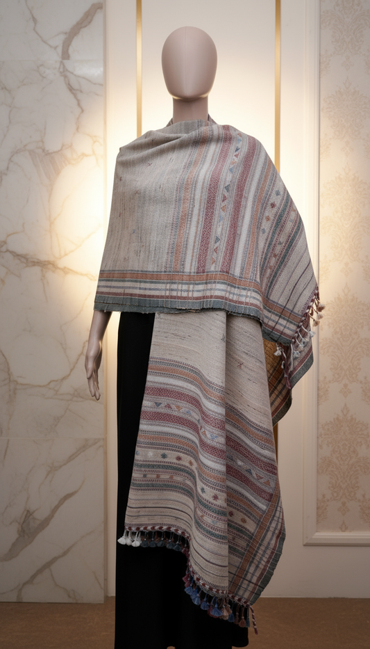 Natural Heritage | Wool Handwoven Kutch Shawl