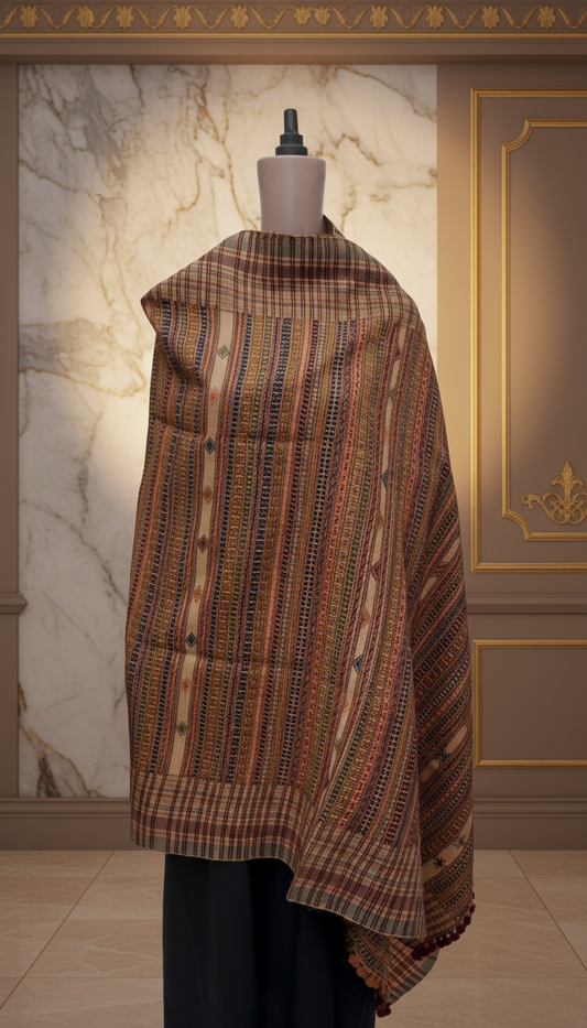 Sandstone Heritage | Wool Handwoven Kutch Shawl