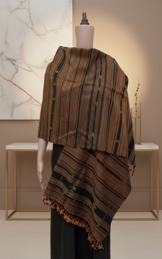 Earthbound Heritage | Wool Handwoven Kutch Shawl