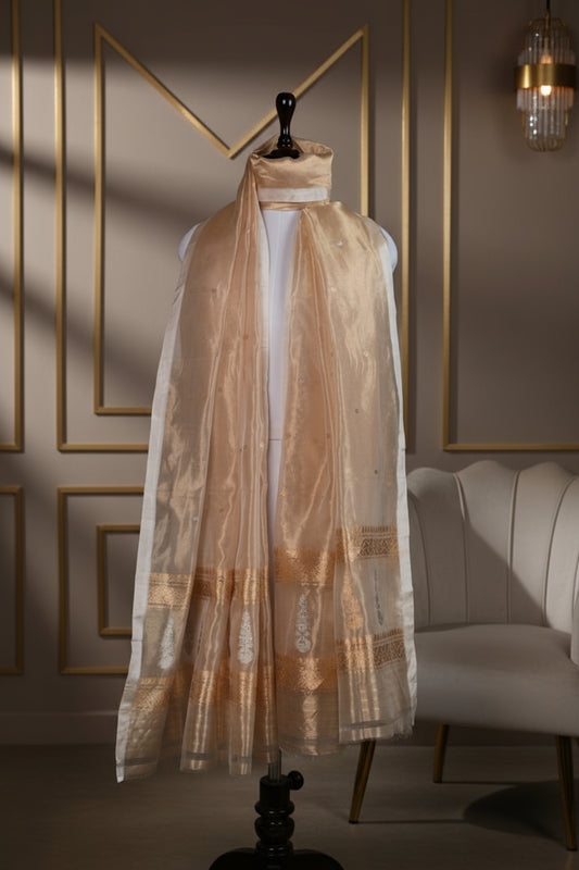 Sunehri Chaadar Dupatta | Handwoven Banarasi Silk Dupatta