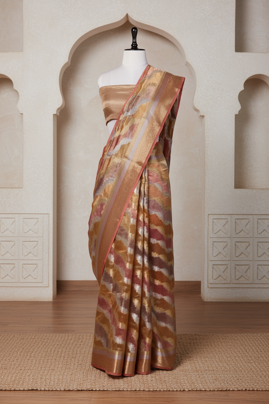 Rang Sacchi Saree | Handwoven Banarasi Silk Saree