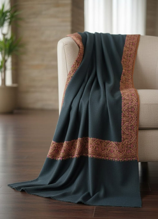 Ferozi Zarbaft Kashmiri Pure Pashmina Shawl