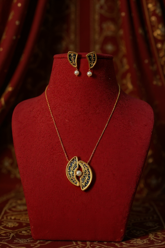 Zehraan Thewa Royal Panel Necklace – Handcrafted Jewellry