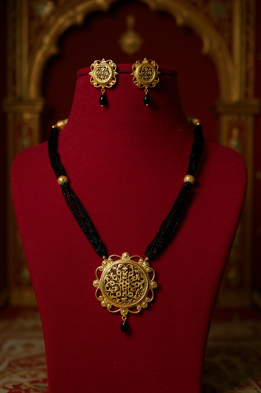 Royal Radiant Pearl Drop Thewa Jewellry Set