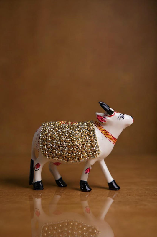 Kamadhenu Divine Decor | Handcrafted Sacred Cow Idol for Home & Puja