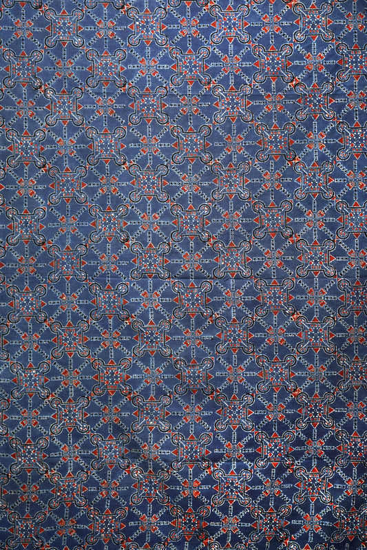 Midnight Star Ajrak Cotton Fabric
