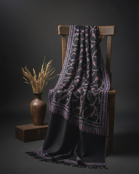 Kaali Parindah Luxury Pure Pashmina Shawl