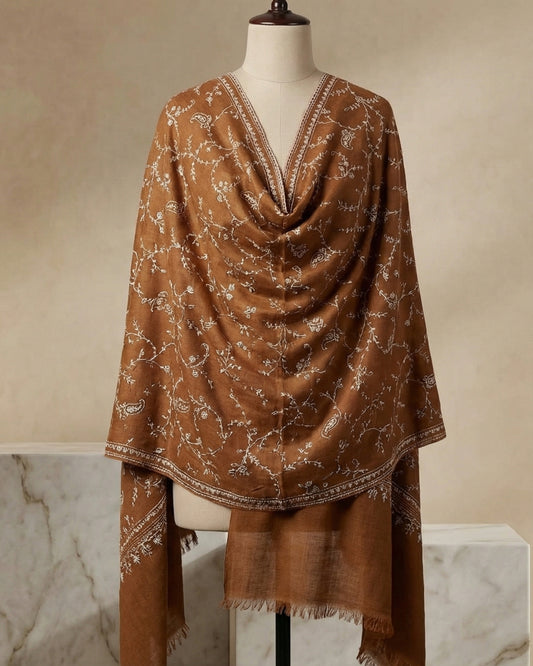 Zameen-E-Zar Golden Weave Pashmina Shawl