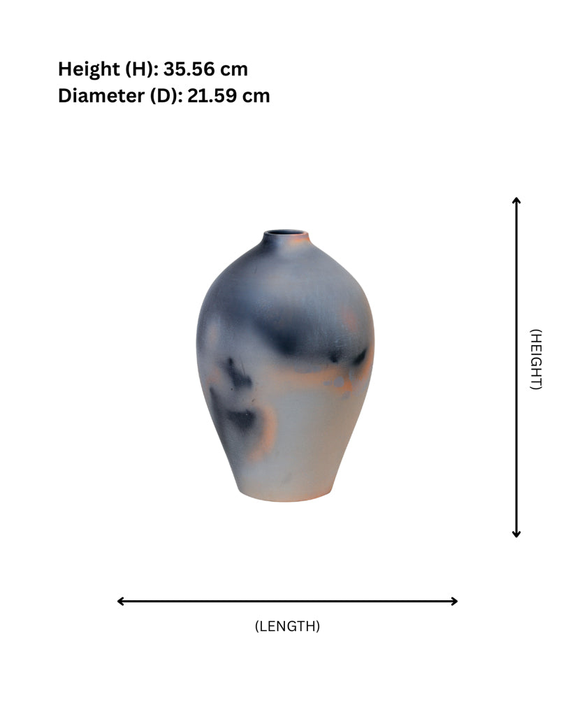 Smoke-Washed Minimalist Terracotta Vase