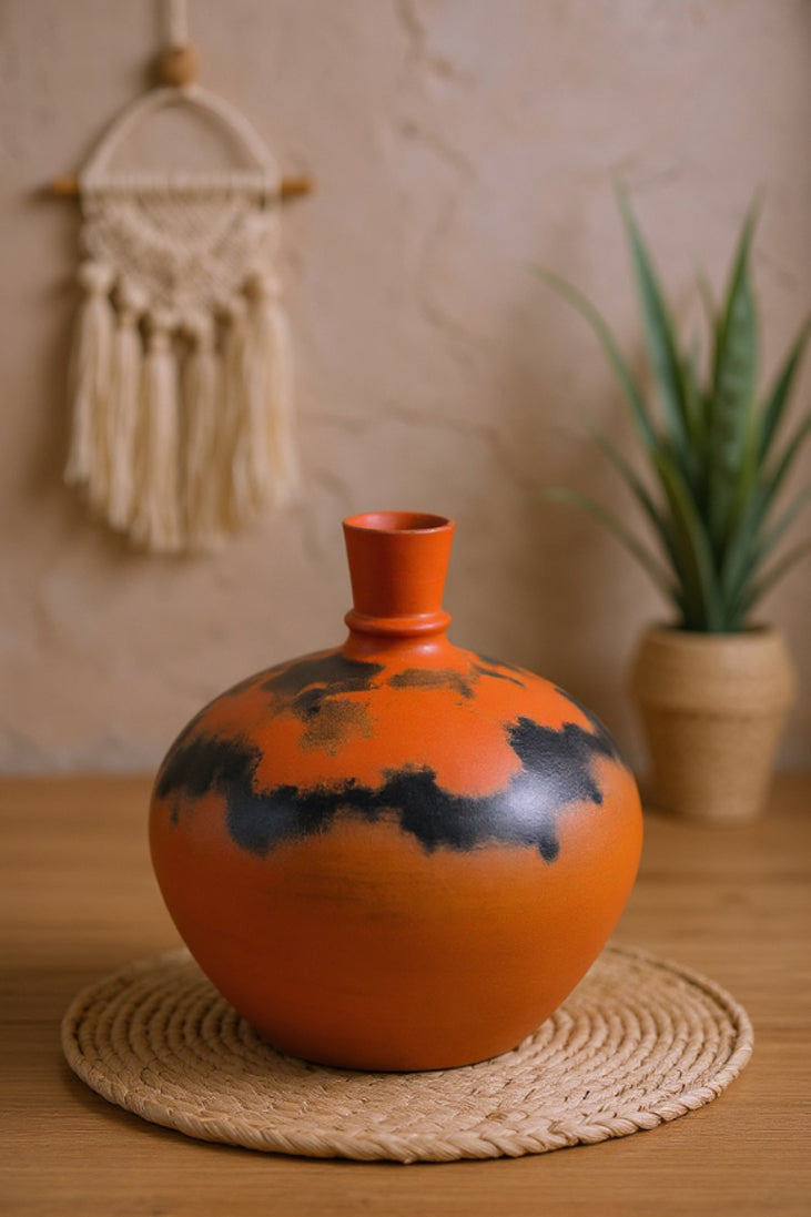 Ember-Cloud Terracotta Vase